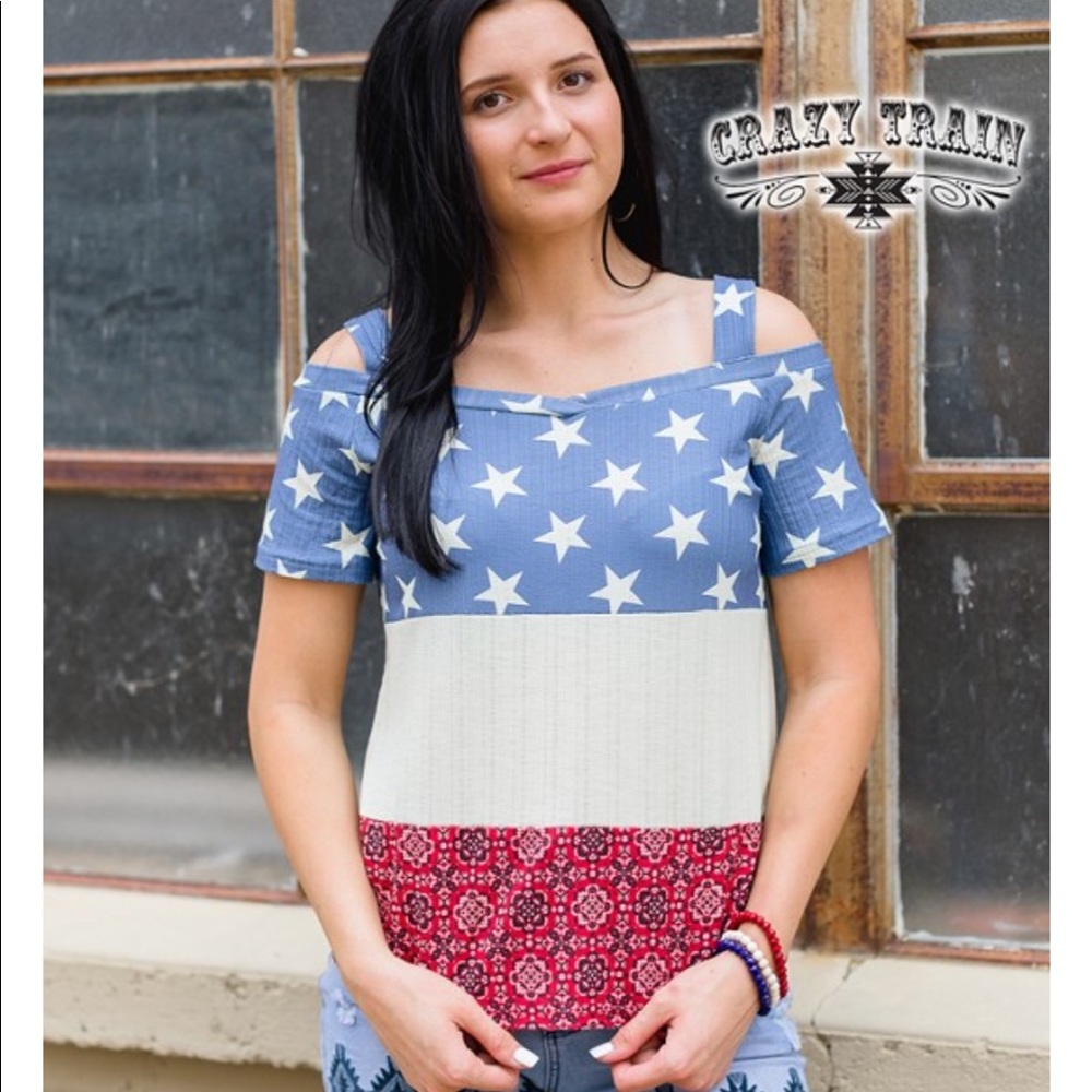 Crazy Train Bless It Americana Top